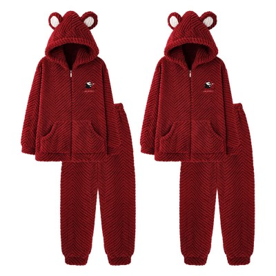 Boyfriend Girlfriend Red Cartoon Plush Pajama Set