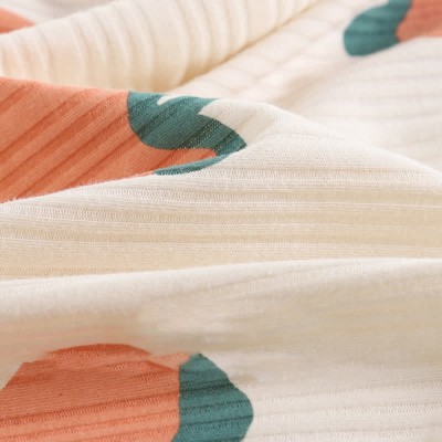 【50% OFF】Cartoon Fruit Print Pajamas Seven Pieces Set With Breast Pads