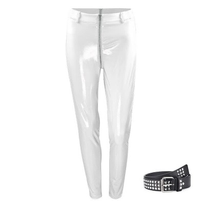 Sexy Zipper Shiny Leather Leggings