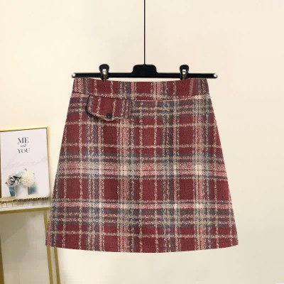 Bow Knot Print Colorblock Sweater Plaid Pleated Skirt Two Pieces Set