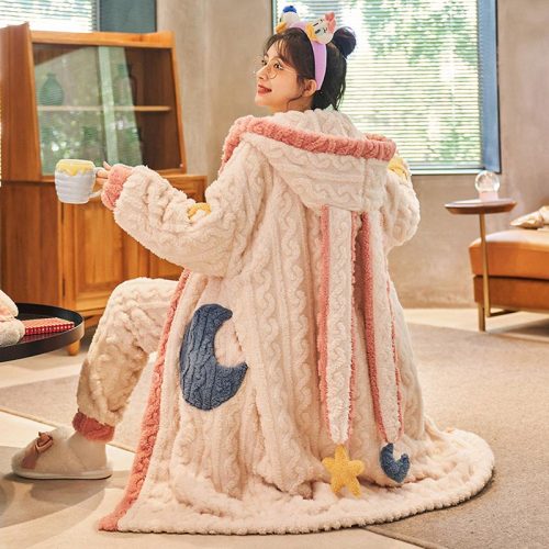 Lovely Animal Plush Hooded Pajamas Set