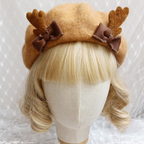 Cute Deer Ears Lolita Beret Warm