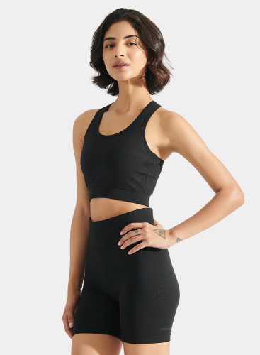 Flo Bike Short & Bra Top Combo Midnight Black