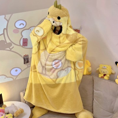 【50% OFF】Funny Cartoon Duck Plush Hooded Jumpsuit Pajamas Dress