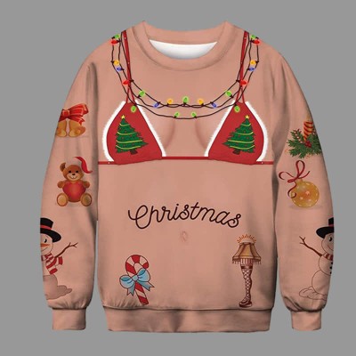 Christmas Funny Ugly 3D Print Crewneck Unisex Sweatshirt