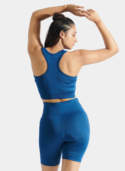Flo Bike Short & Bra Top Combo Navy Peony