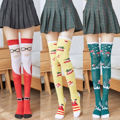 Christmas Pattern Print Stockings Over the Knee