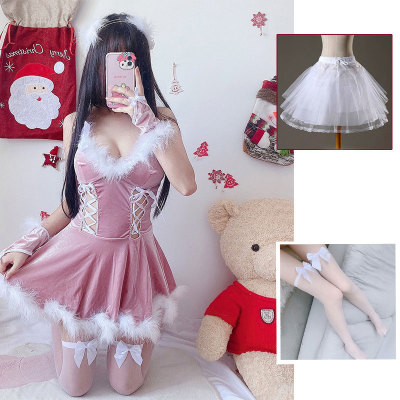 Christmas V-neck Lace Up Dress