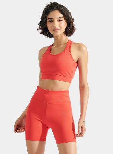Flo Bike Short & Bra Top Combo Fiery Coral