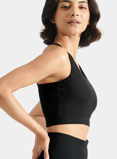 Aero Bra Top Midnight Black