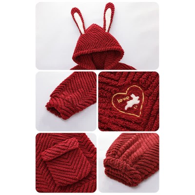 Boyfriend Girlfriend Red Cartoon Plush Pajama Set