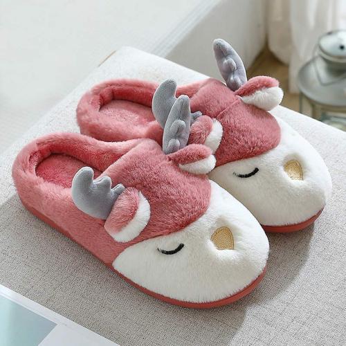 Antler Ears Plush Slippers
