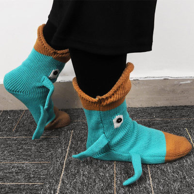Cute Cartoon Crocodile Knit Socks
