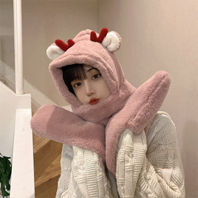 Antlers Hat Scarf Gloves Warmer