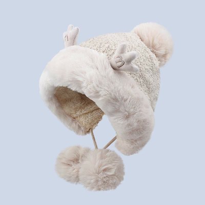 Cute Deer Antler Knit Plush Hat