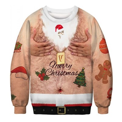 Christmas Funny Ugly 3D Print Crewneck Unisex Sweatshirt