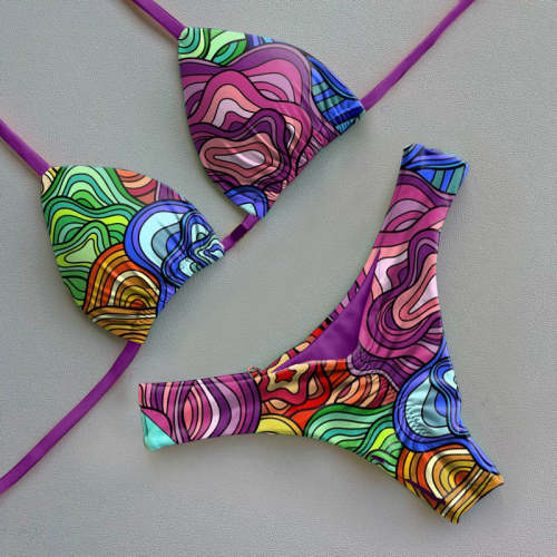 Print trendy sexy bikini set