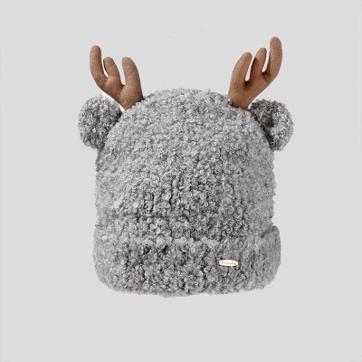 Cute Cartoon Bear Ears Deer Antler Knit Plush Hat