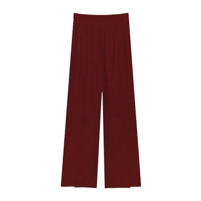 Chic Pure Color Knit Split Casual Pants
