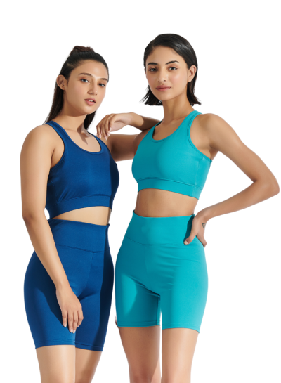 Flo Bike Short & Bra Top Combo Fiji Blue