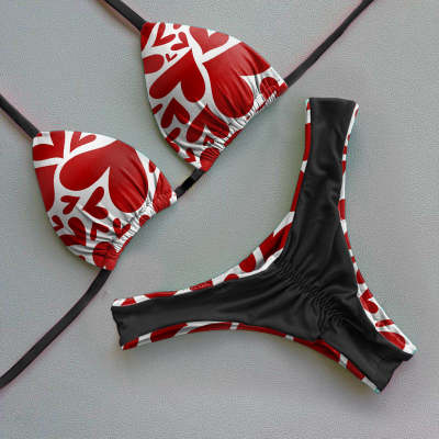 Love graphic sexy bikini set