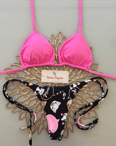 kitten print bikini