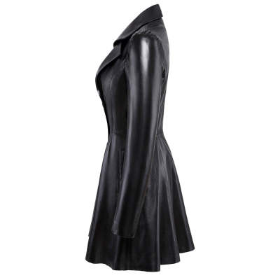 Leather Skirted Coat