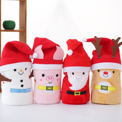 Chic Cartoon Christmas Hat Wearable Blanket