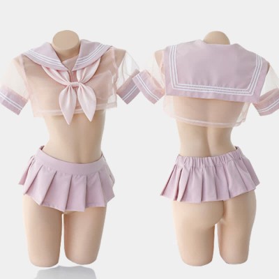 Sailor Collar Bow Knot Uniform Lingerie Set