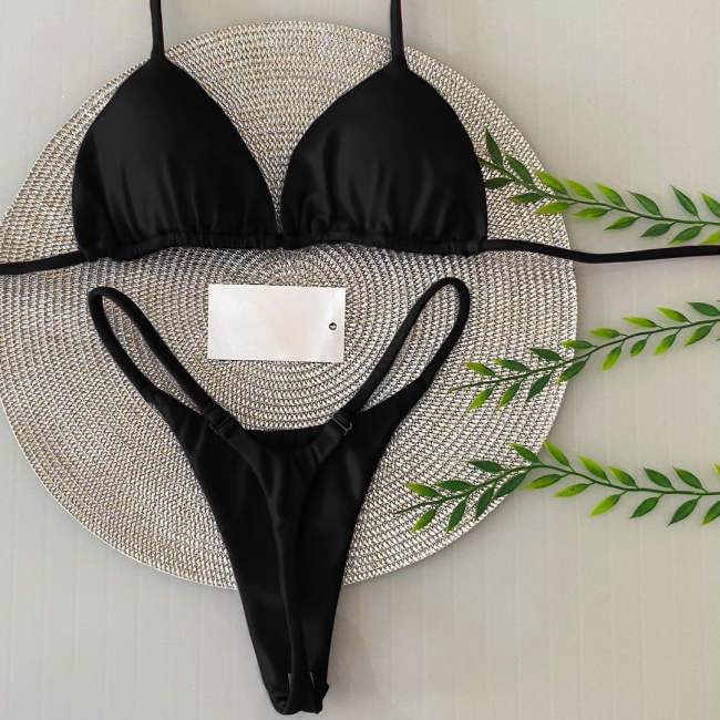 Fashion basic sexy split bikini