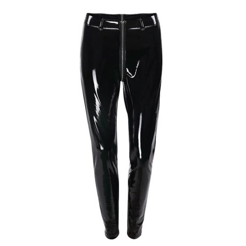 Sexy Zipper Shiny Leather Leggings