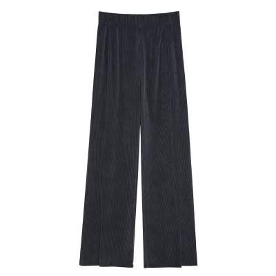 Chic Pure Color Knit Split Casual Pants