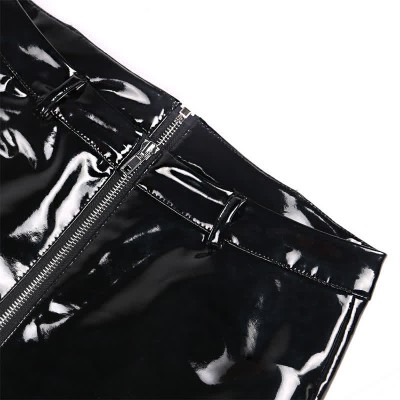 Sexy Zipper Shiny Leather Leggings