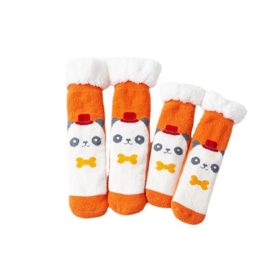 Cute Cartoon Christmas Pattern Print Plush Socks