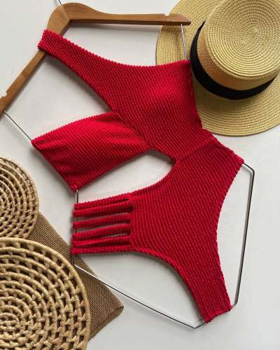 Fashion personality one-piece one-shoulder sexy bikini