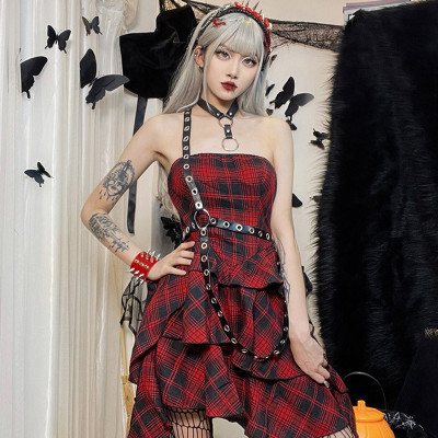 Irregular Belt Decor Off The Shoulder Lattice Dress