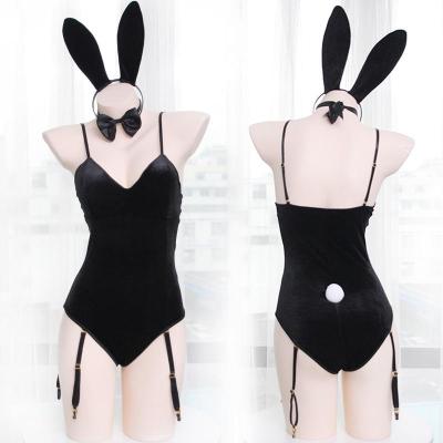 Rabbit Ears Tail Spaghetti Strap Stockings Lingerie