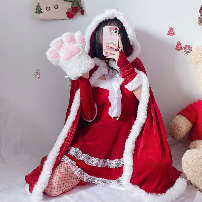 Pure Color Christmas Cosplay Cloak Coat