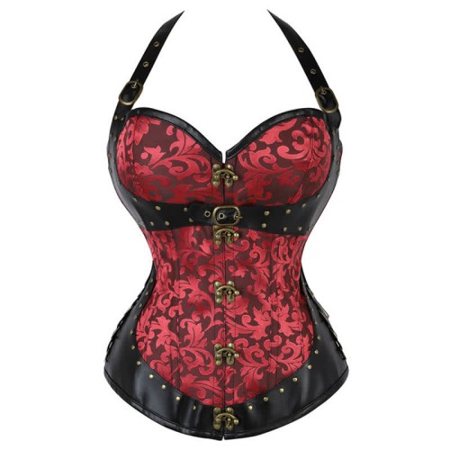 Gothic Steampunk Overbust Halter Corset Tops