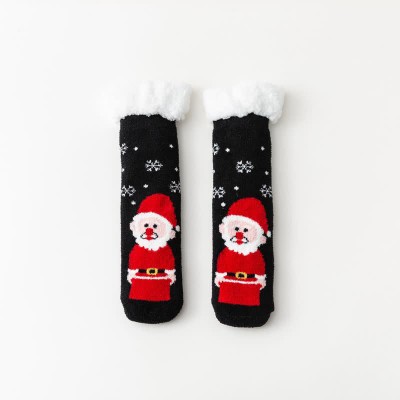 Cute Cartoon Christmas Pattern Print Plush Socks