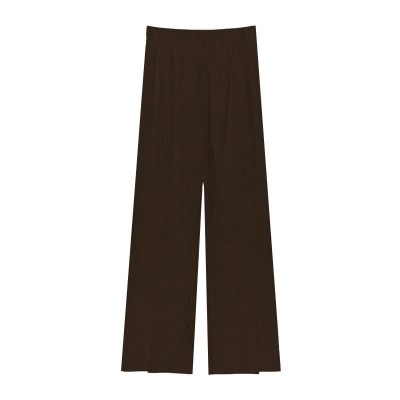 Chic Pure Color Knit Split Casual Pants