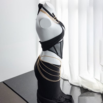 Cosplay Sexy Hollow Out Chain Lingeire Set