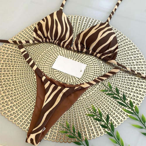 Fashion zebra print resort style sexy bikini