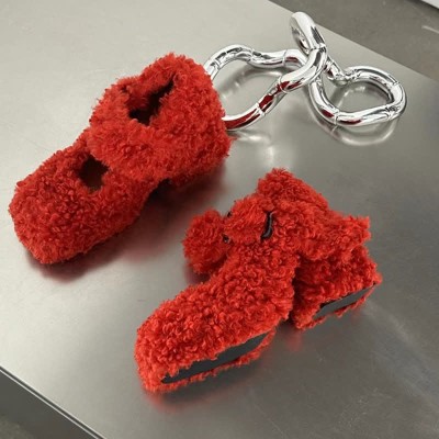 Round Toe Chunky Plush Mary Janes Shoes