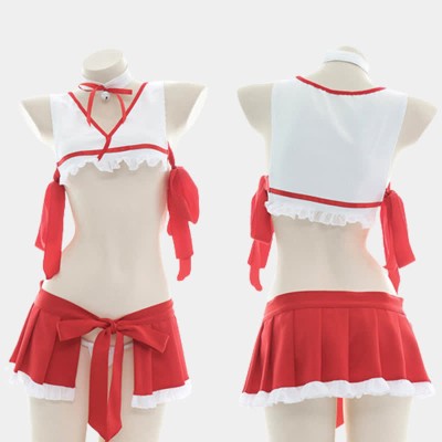 Vintage Lace Up Slip Lingerie Set