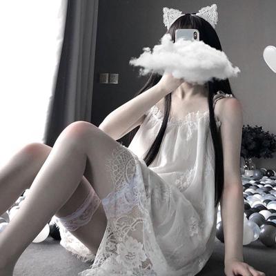 Lace Mesh Slip Dress Nightdress Stockings Lingerie
