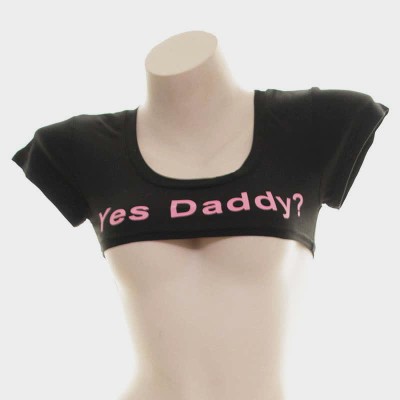 Sexy Letter Print Mini Crop Top Lingerie