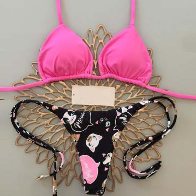 kitten print bikini