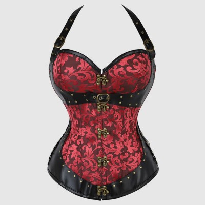 Gothic Steampunk Overbust Halter Corset Tops