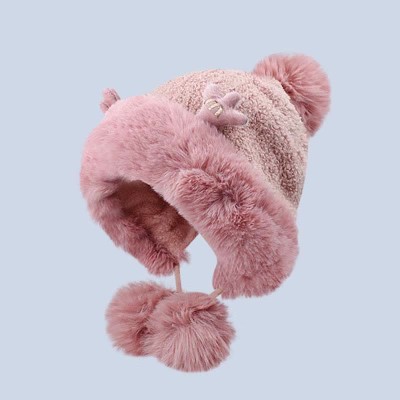 Cute Deer Antler Knit Plush Hat